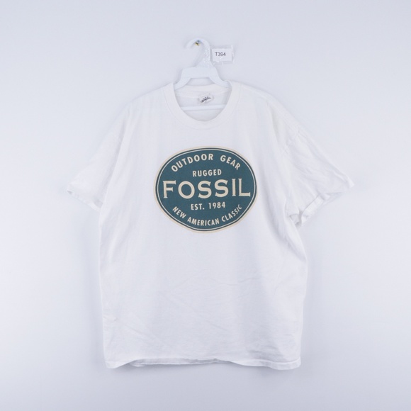 90s Fossil Mens XL Spell Out Circle Logo T Shirt - Picture 1 of 8